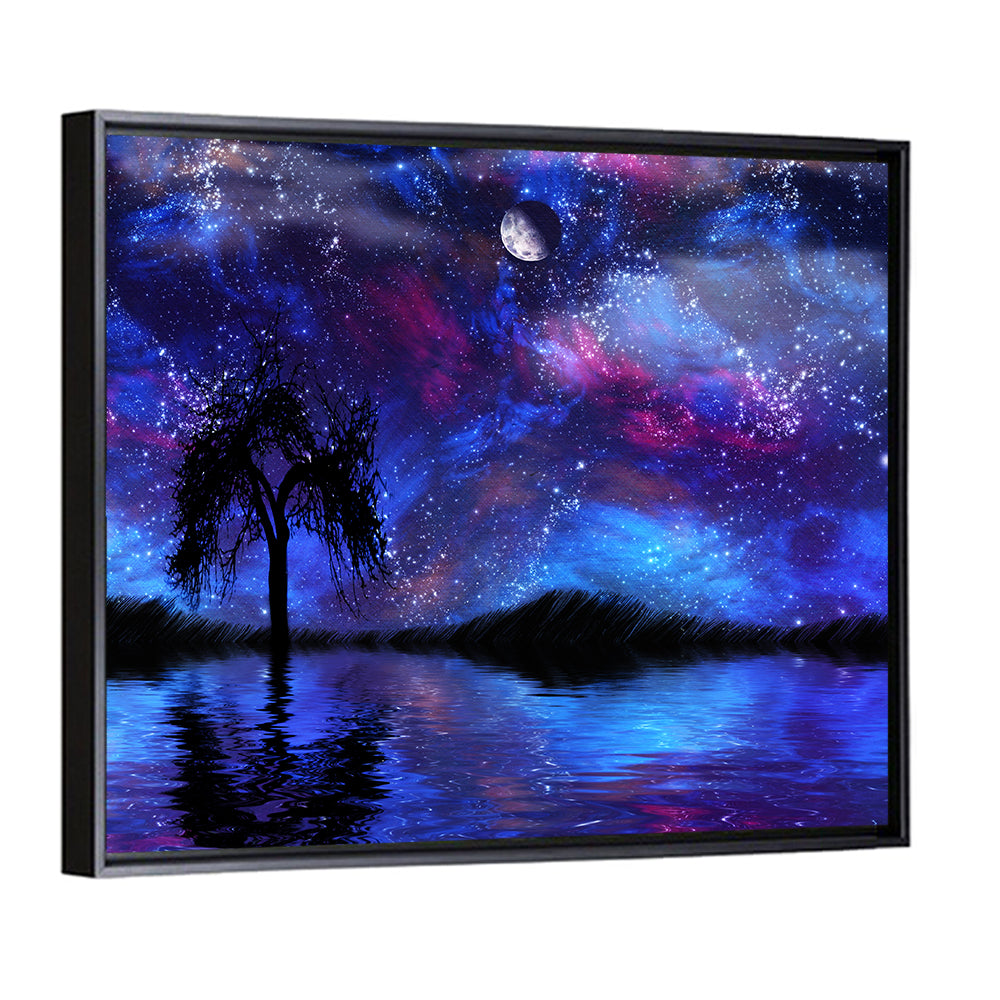 Moonlit Nebula Lake Wall Art