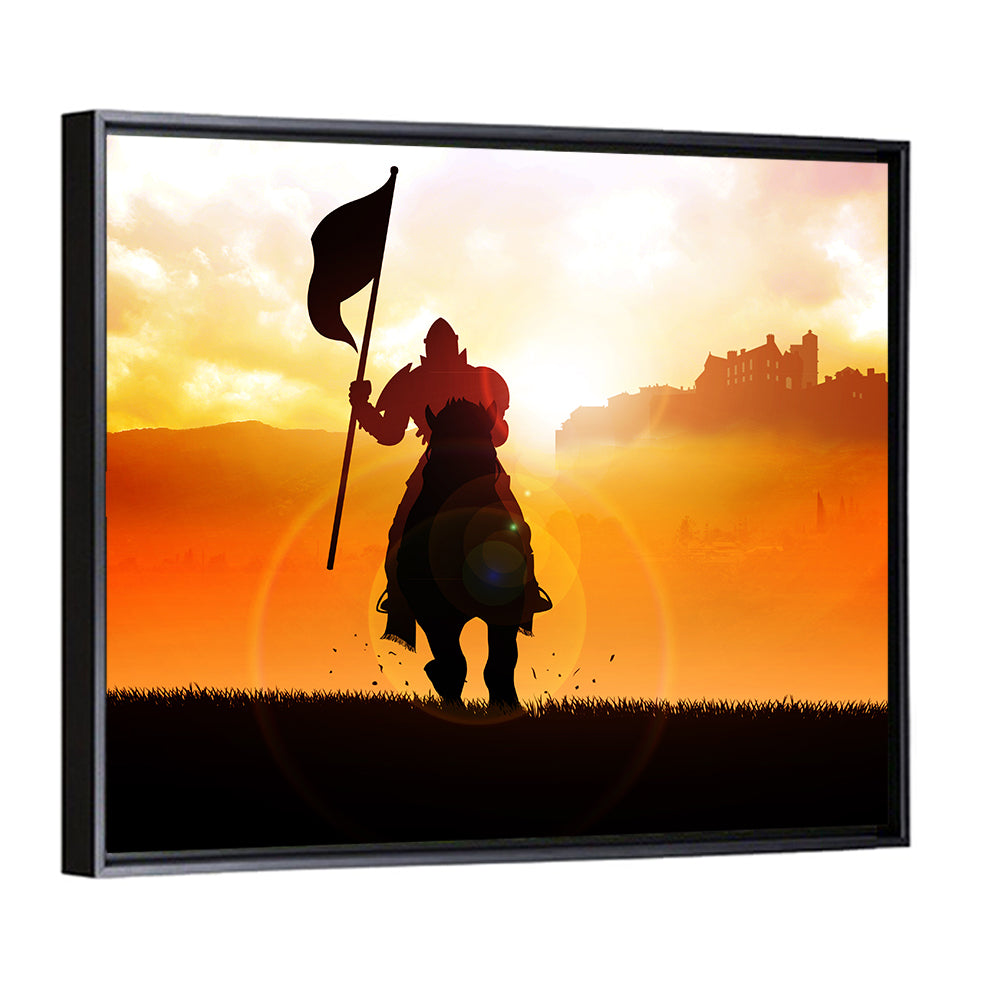 Knight Silhouette at Sunset Wall Art