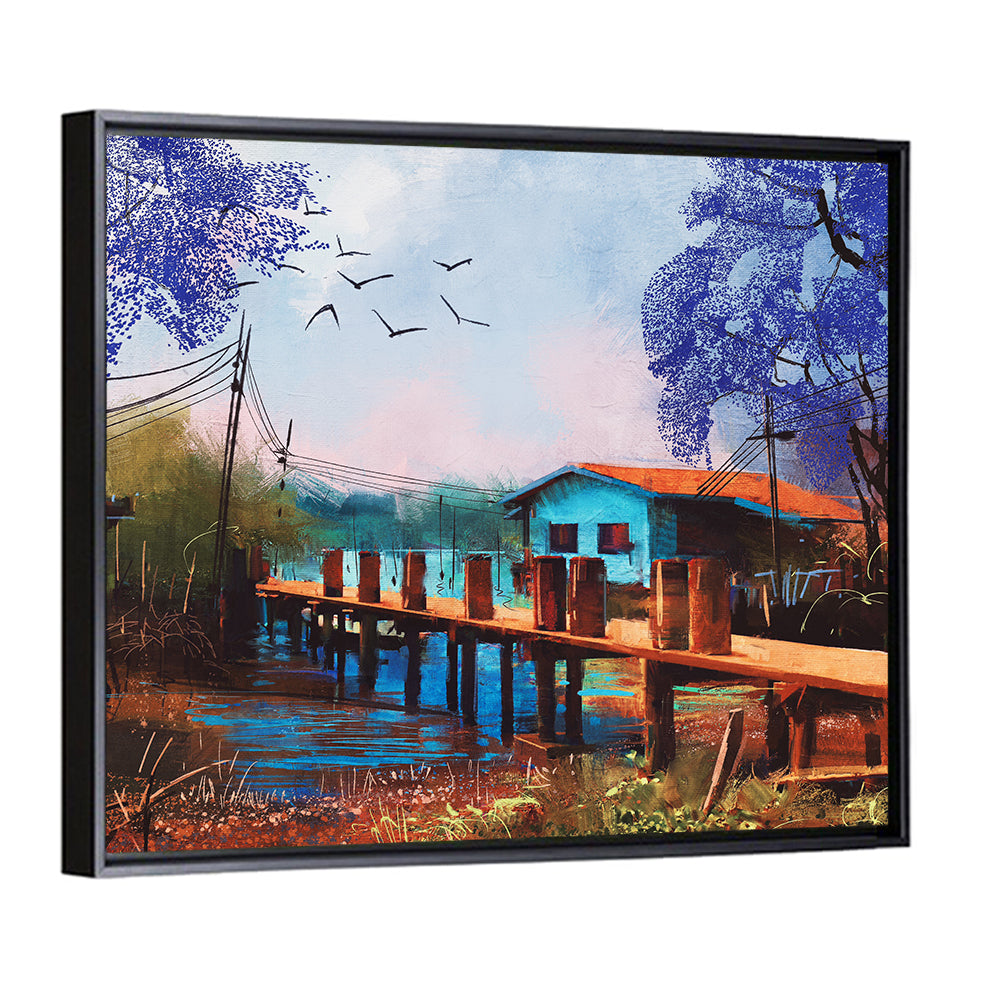 Rustic Fishing Village Pier Wall Art