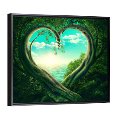 Two Trees Forming a Heart Wall Art