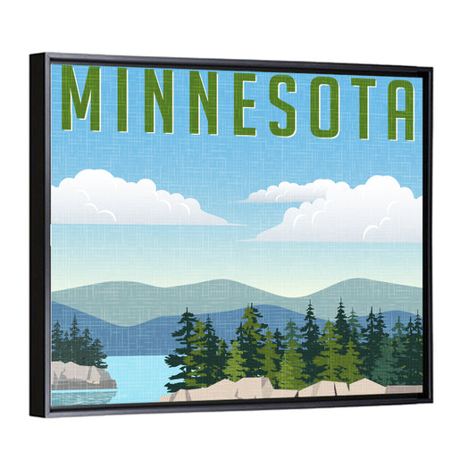 Retro Travel Poster Minnesota Wall Art