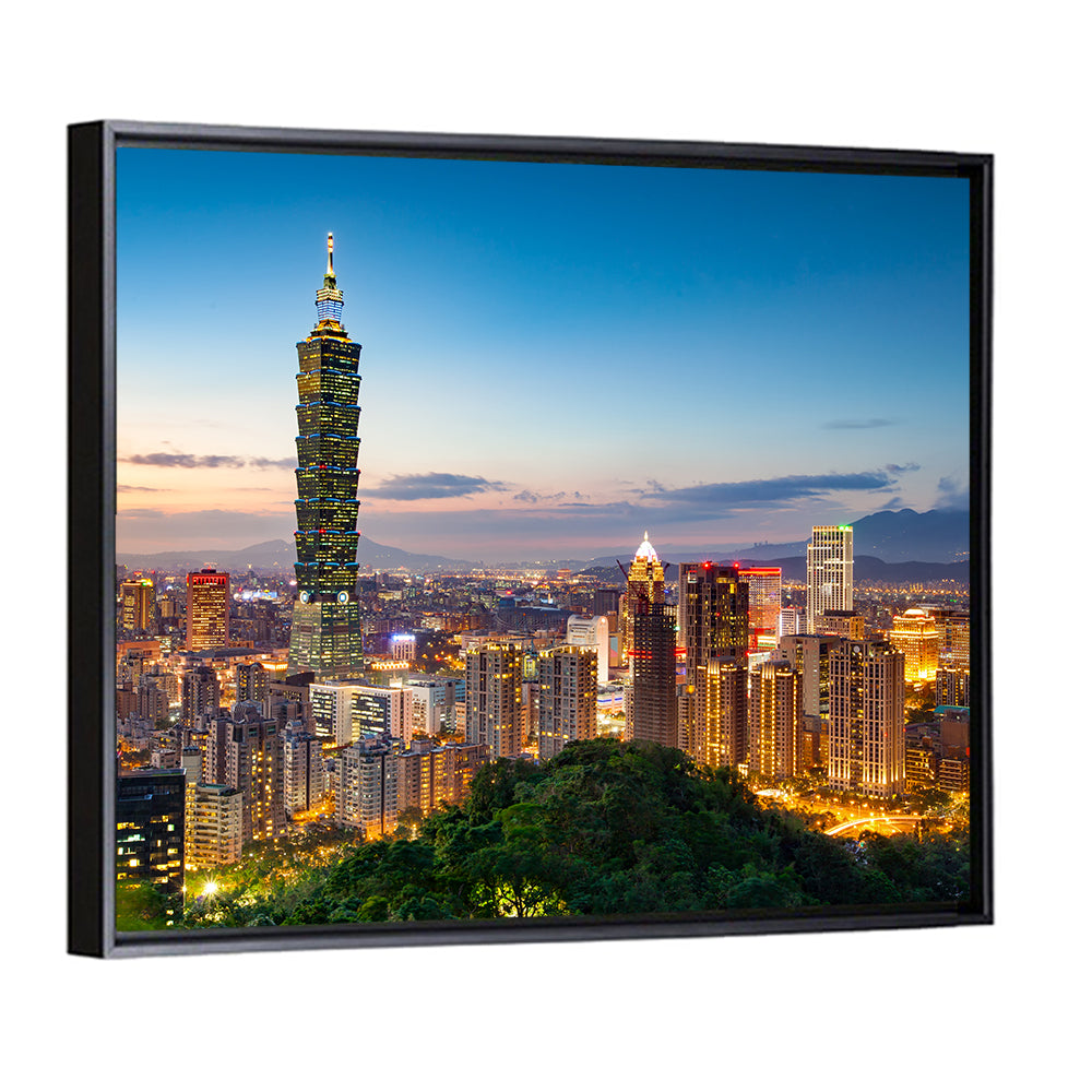Taipei Skyline at Dusk Wall Art