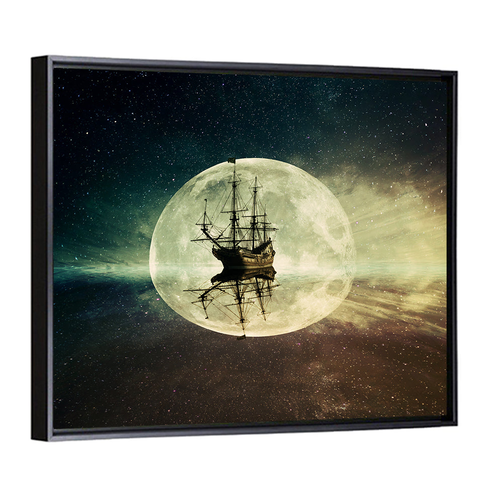Moonlit Floating Ship Wall Art