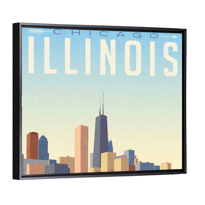 Vintage Chicago Travel Wall Art