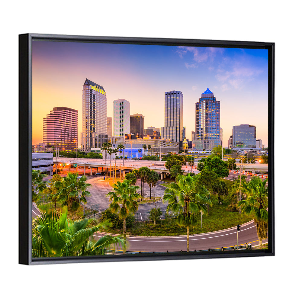 Tampa Downtown Skyline at Sunset Wall Art