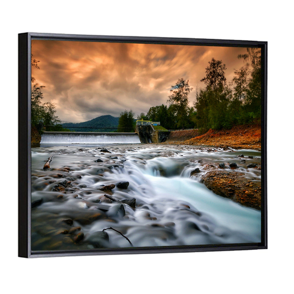 Mentawa Dam at Dusk Wall Art