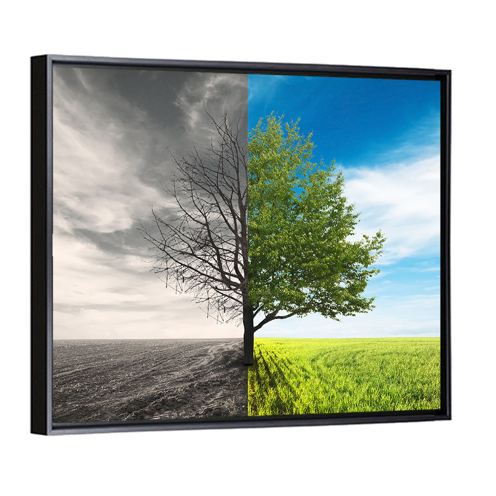 Split Tree in Field Wall Art
