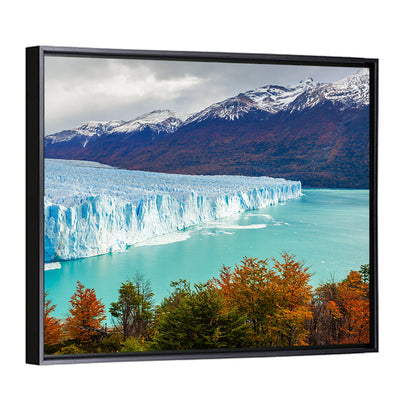 Perito Moreno Glacier with Autumn Foliage Wall Art