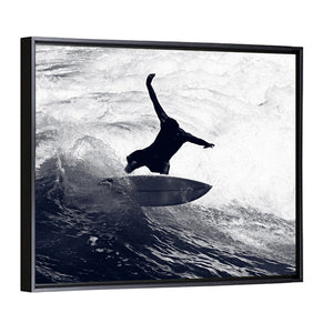 Dog Surfer Riding the Waves Wall Art