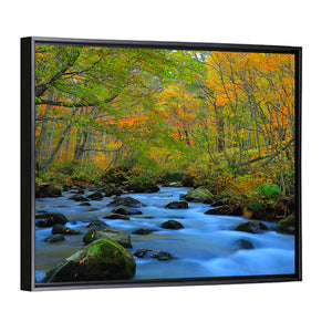 Stream Oirase Gorge In Autumn Wall Art