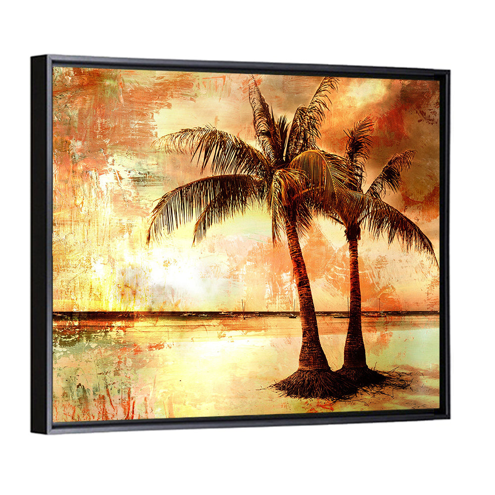 Tropical Beach Sunset Wall Art