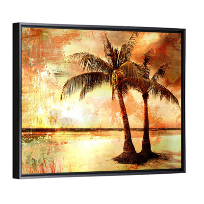 Tropical Beach Sunset Wall Art