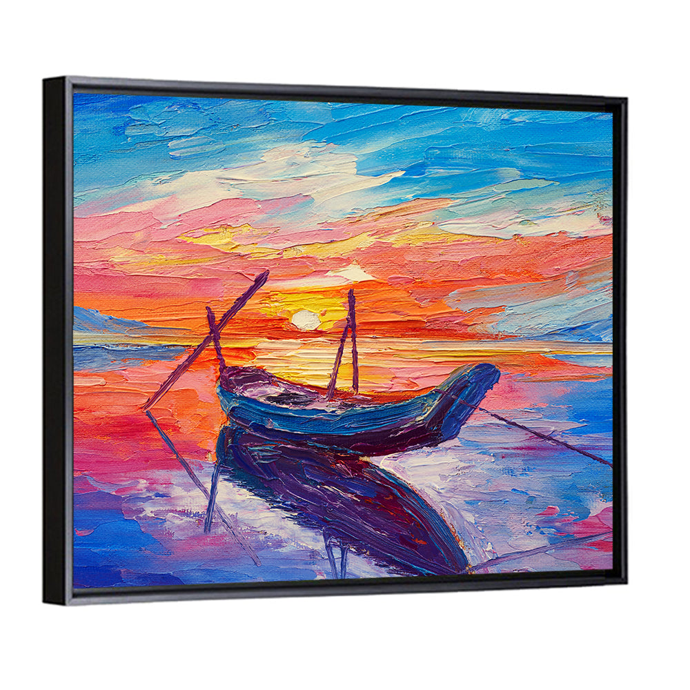Fishing Boats at Sunset Wall Art
