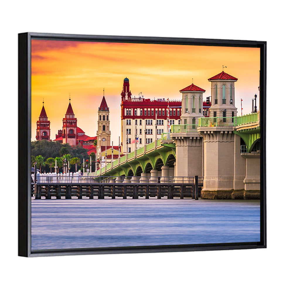 Saint Augustine Bridge of Lions at Dusk Wall Art