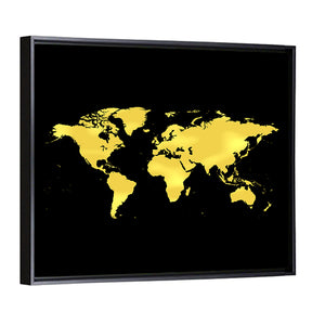 Golden World Map Wall Art