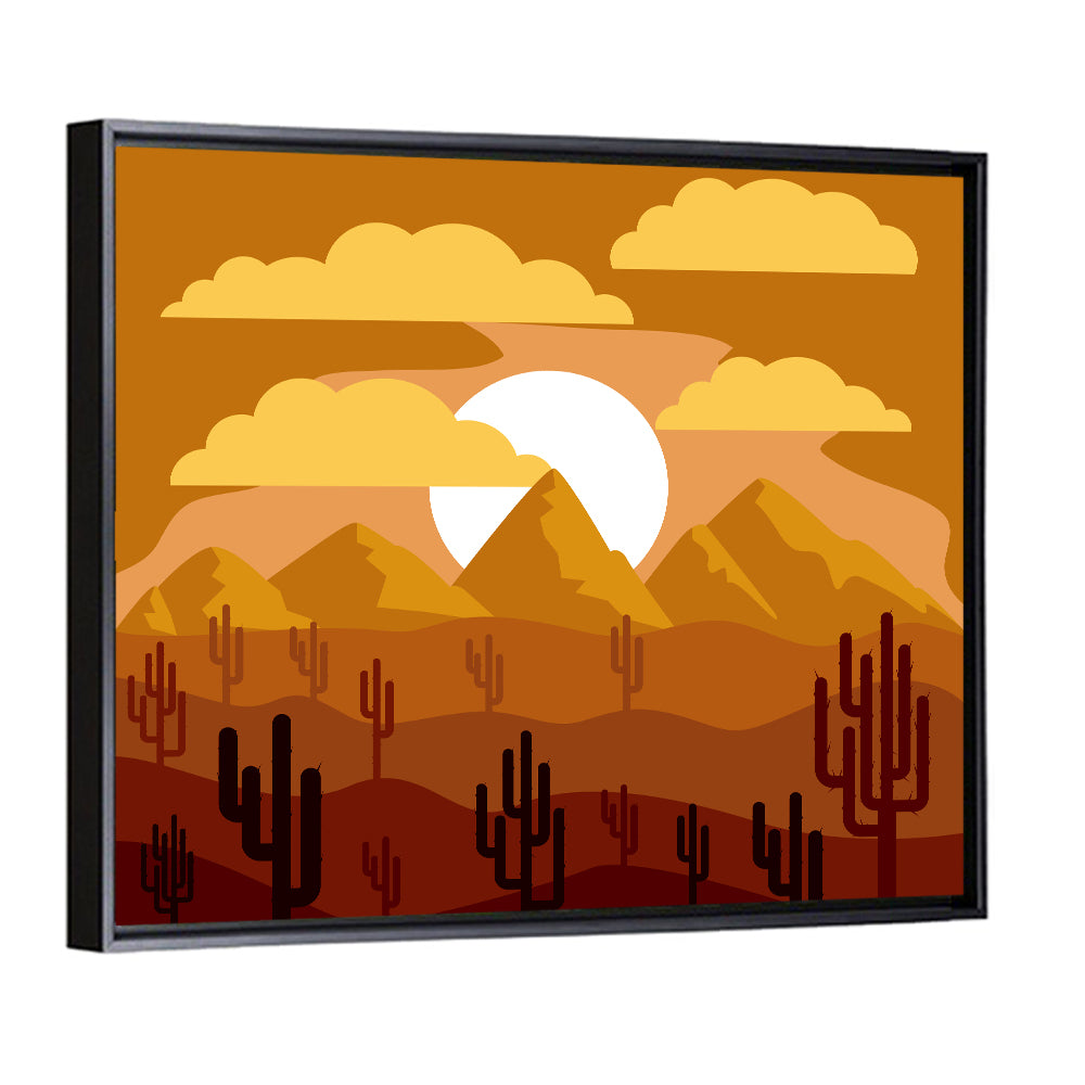 Layered Desert Sunset Wall Art