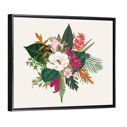 Tropical Bouquet with White Flower Wall Art