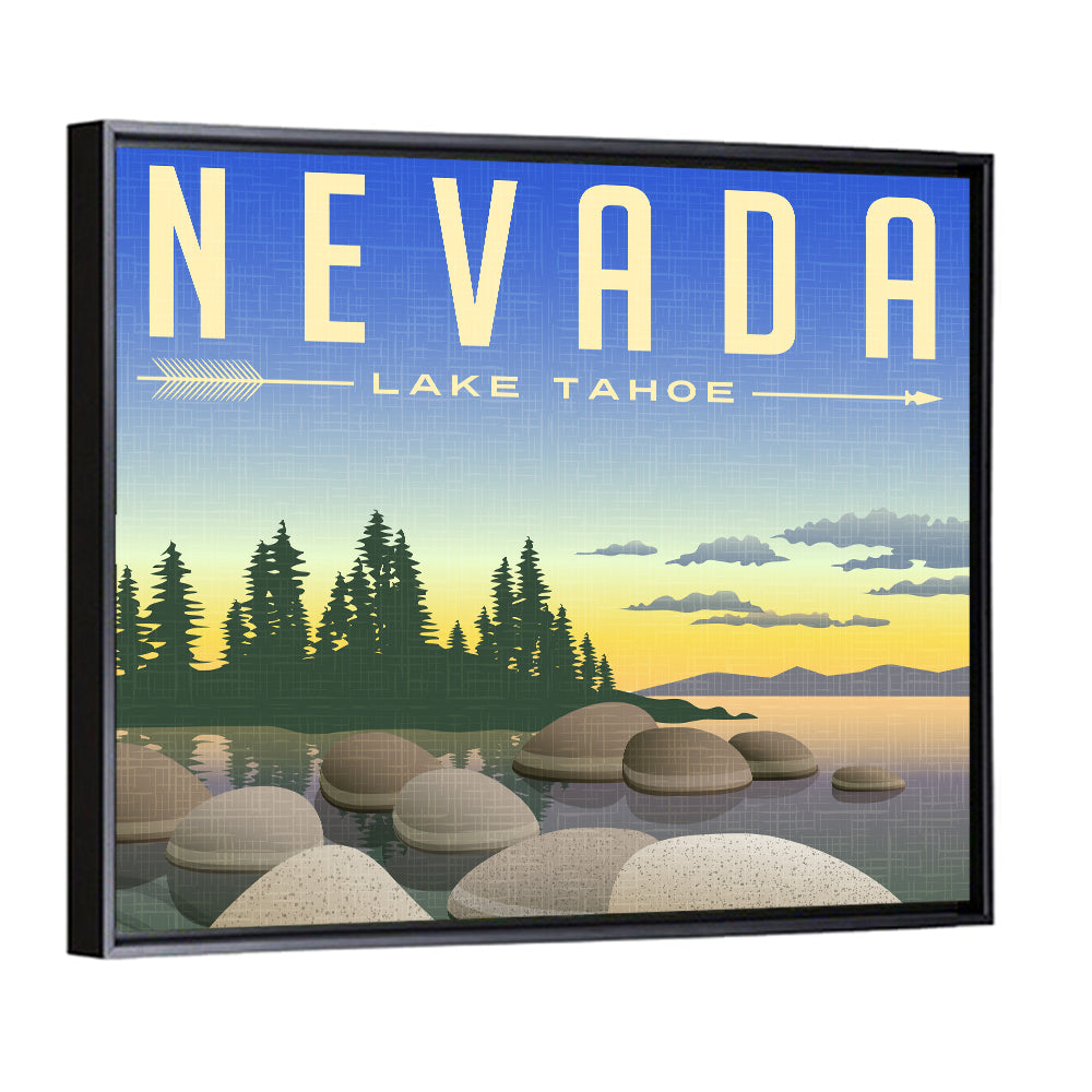 Lake Tahoe Vintage Travel Wall Art