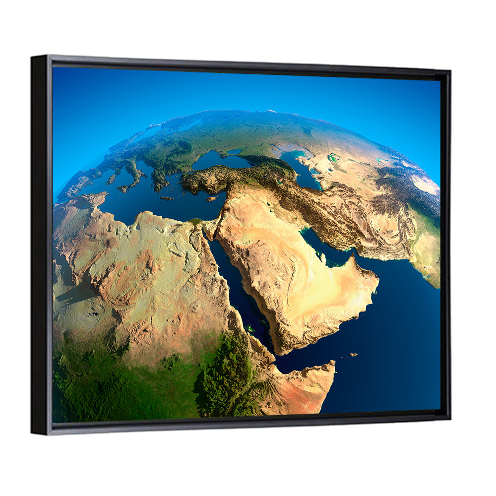 Satellite View of the Middle East Wall Art
