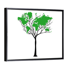 World Map Tree Wall Art