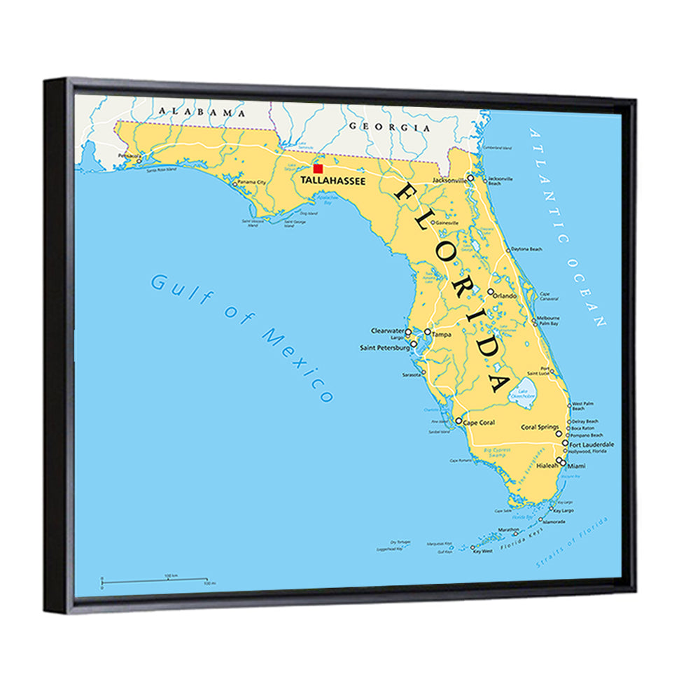 Florida Political Map Wall Art