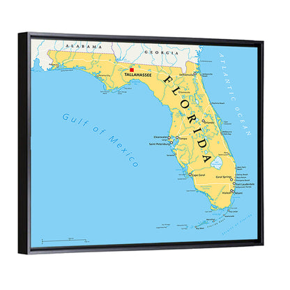 Florida Political Map Wall Art
