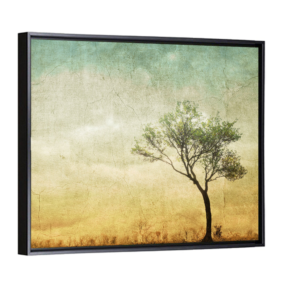 Surreal Tree with Cracked Paint Texture Wall Art