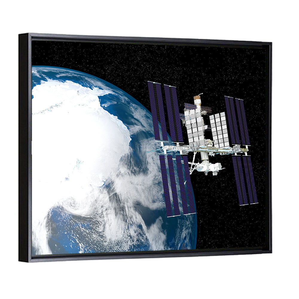 Iss Over Antarctica Wall Art