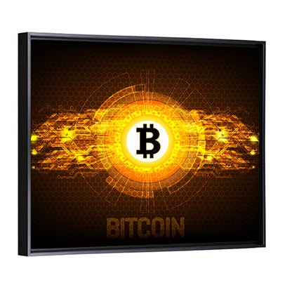 Futuristic Bitcoin Circuit Wall Art