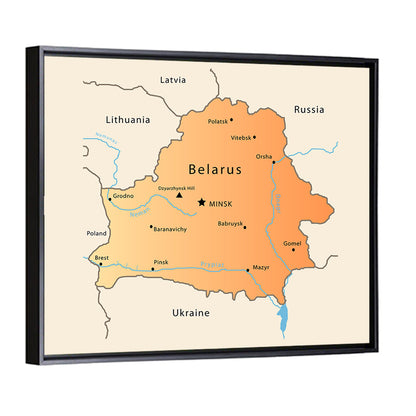 Belarus Cartographic Map Wall Art