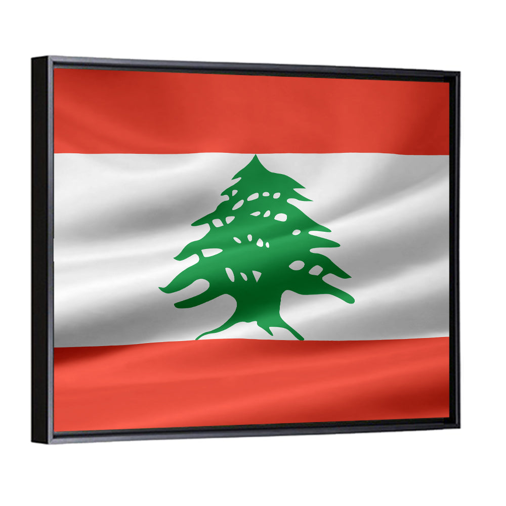 Lebanon Flag with Cedar Emblem Wall Art