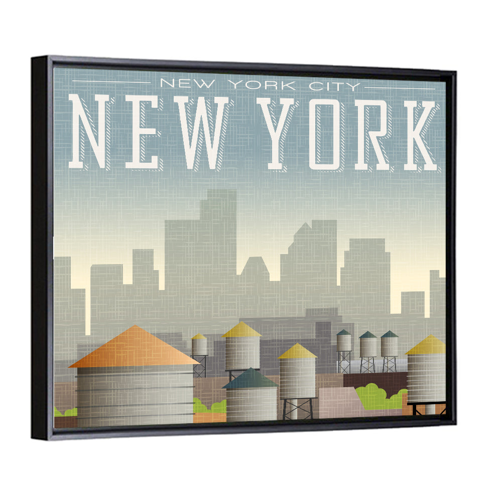 New York Rooftop Skyline Wall Art