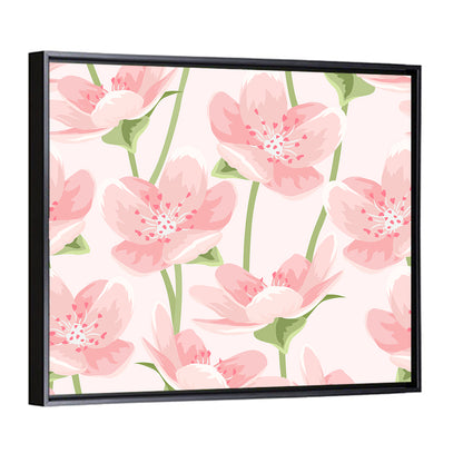 Spring Pink Sakura Magnolia Pattern Wall Art