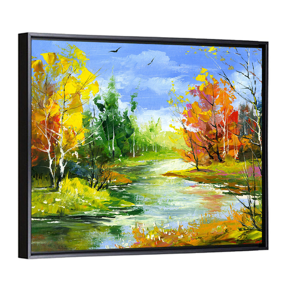 Winding Autumn Stream Wall Art