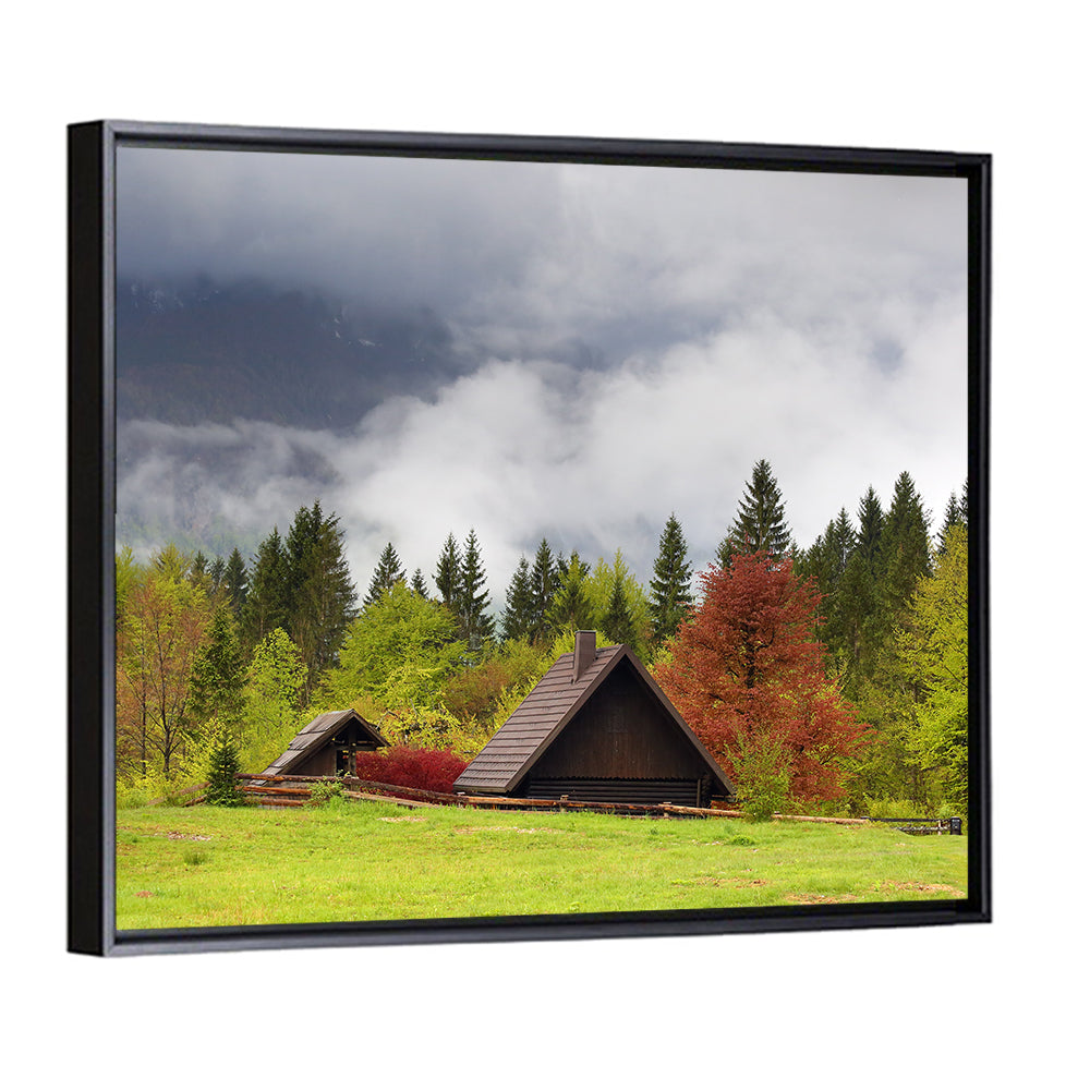 Slovenian Alps Cabin in Fog Wall Art