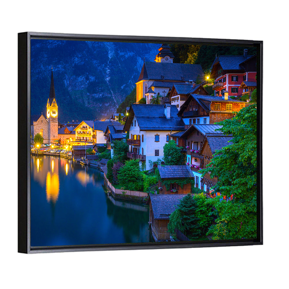Hallstatt Lakeside at Dusk Wall Art