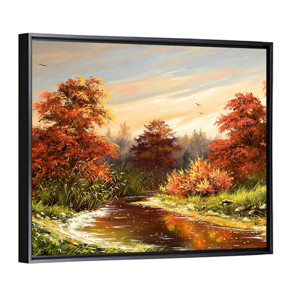Winding Autumn River Wall Art
