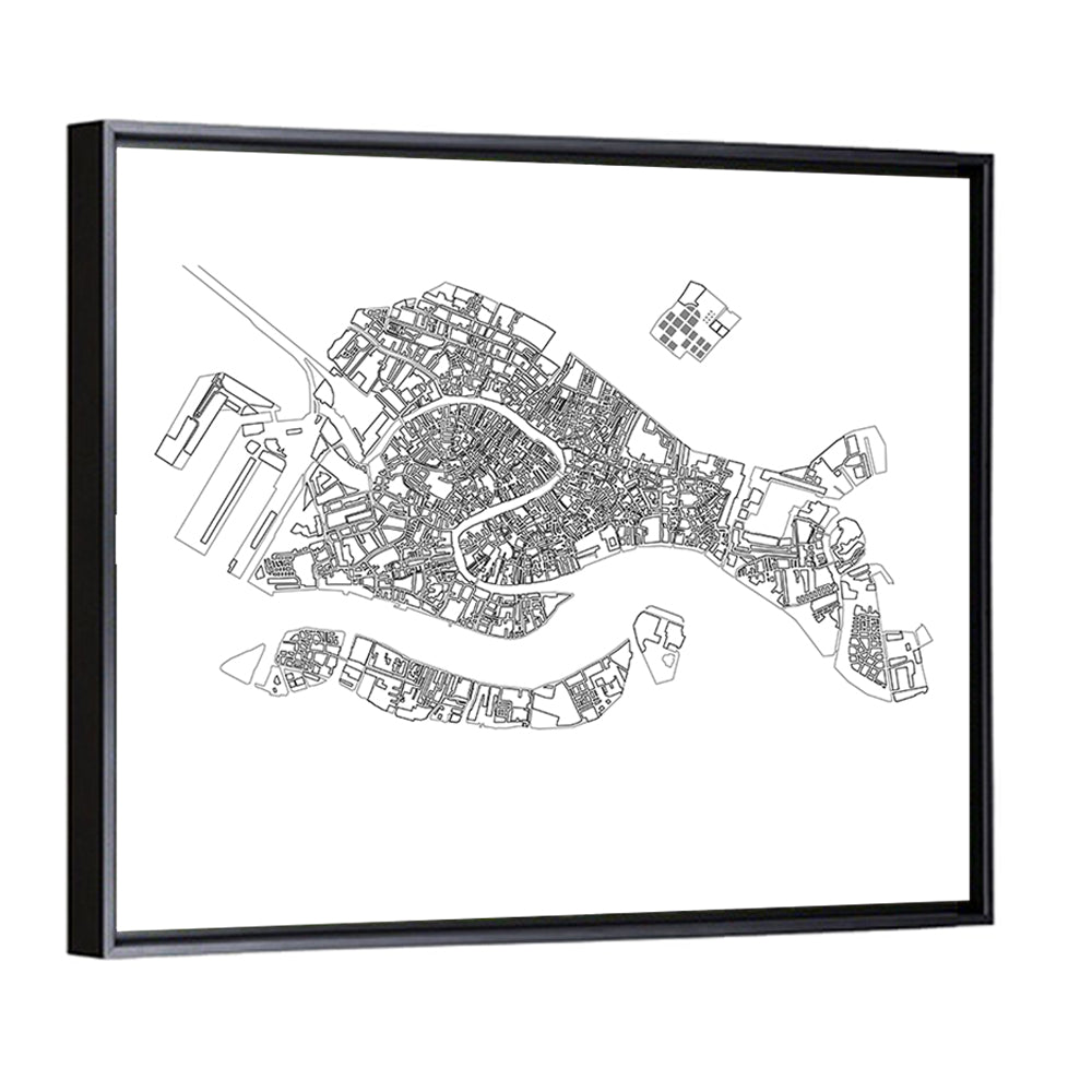 Venice City Map Wall Art