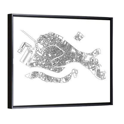 Venice City Map Wall Art