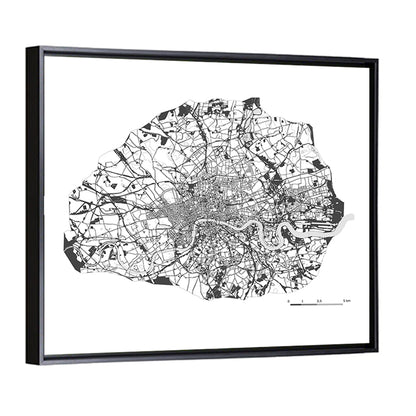 Map Of London City Wall Art