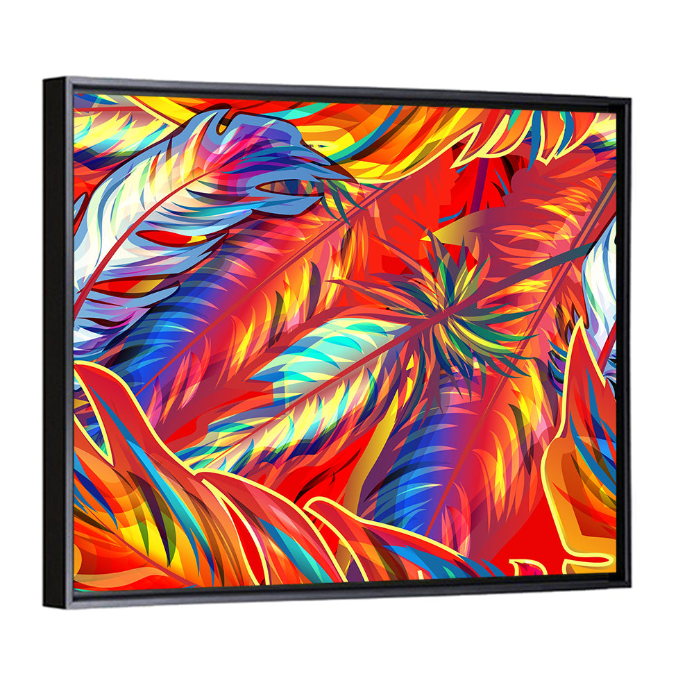 Layered Exotic Feathers Wall Art