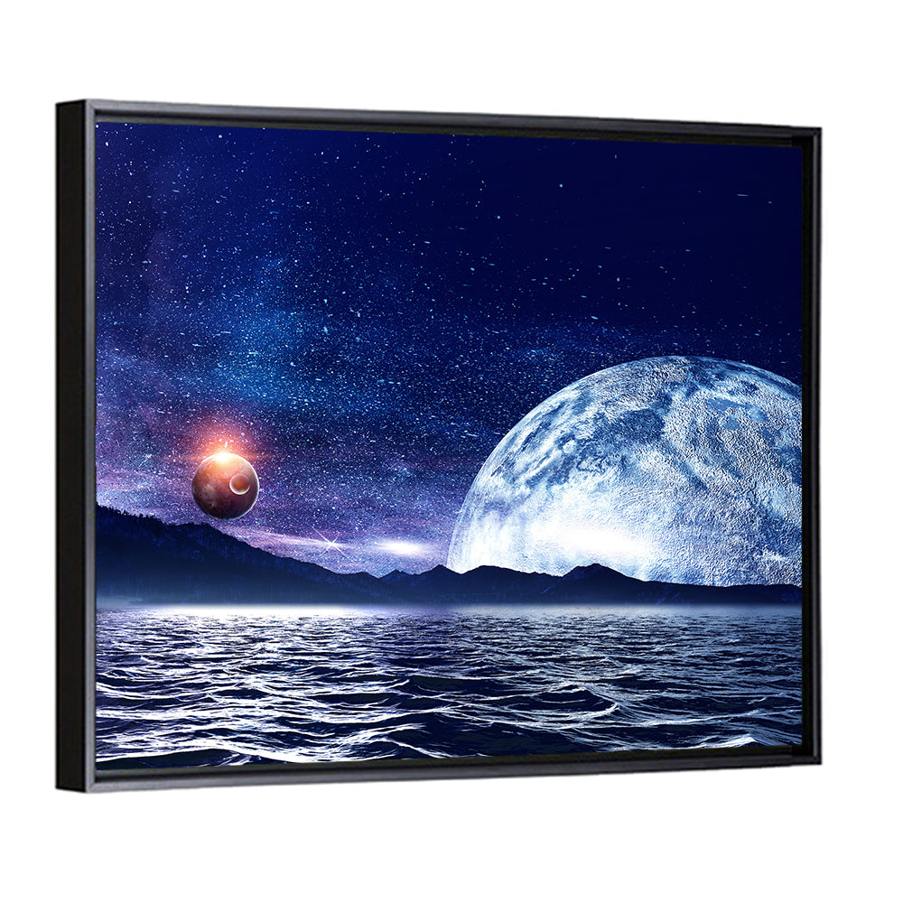 Hidden Moon Over Alien Sea Wall Art