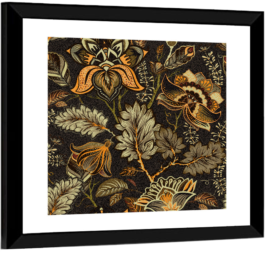 Vintage Ornamental Floral Pattern Wall Art