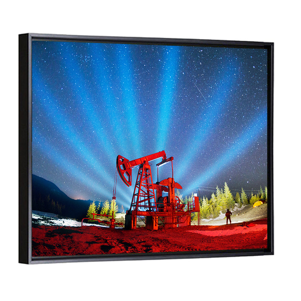 Starry Night Oil Pump Jack Wall Art