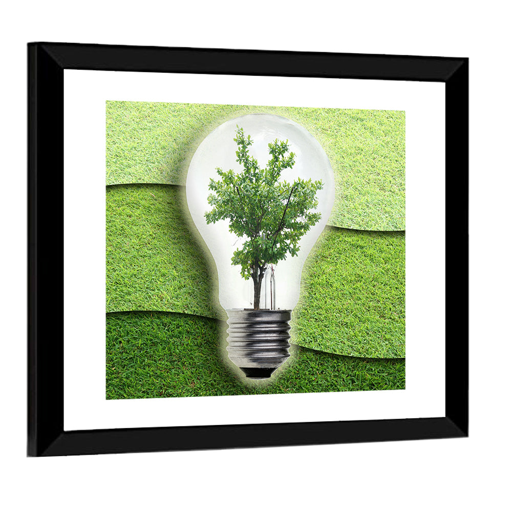 Light Bulb Tree Earth Concept Wall Art