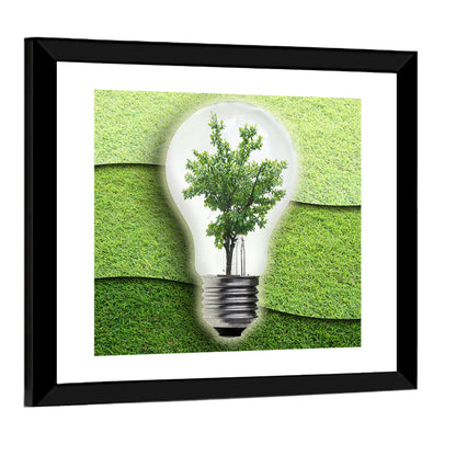 Light Bulb Tree Earth Concept Wall Art
