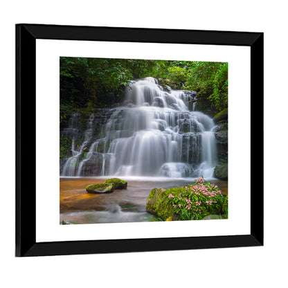 Mun Daeng Waterfall with Mossy Boulders Wall Art