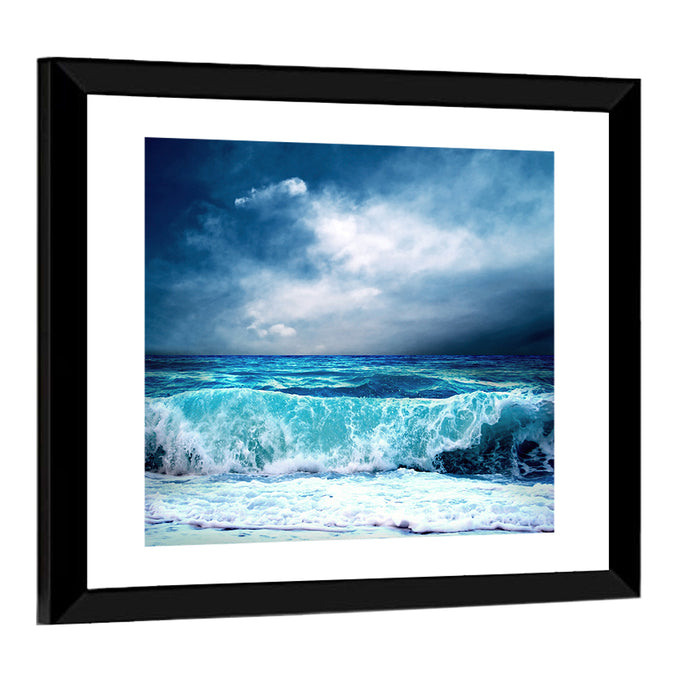 Storm Seascape Wall Art as a framed print