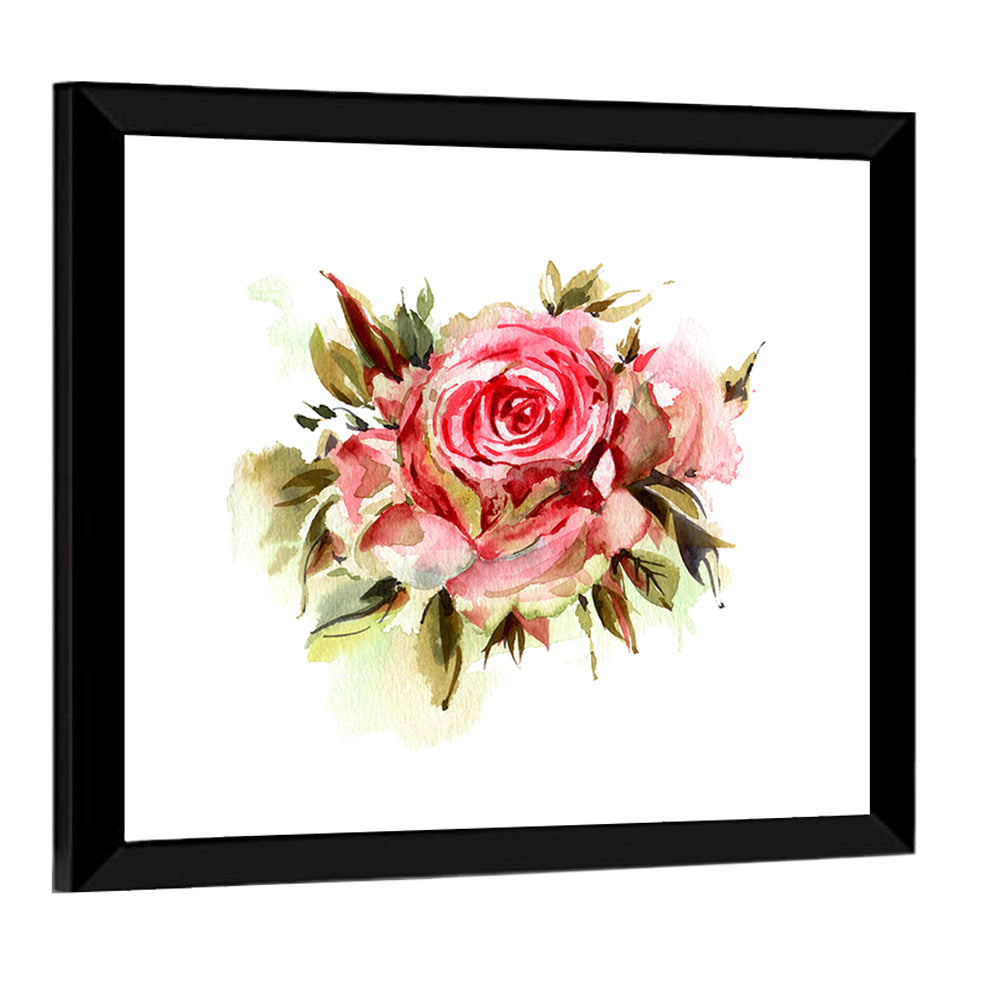 Single Bloom Rose Watercolor Wall Art
