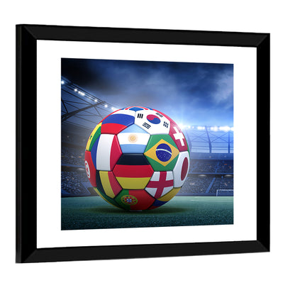 Soccer Ball on Stadium Pitch Wall Art